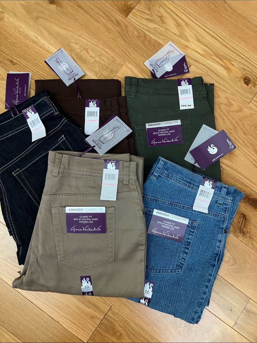 Gloria Vanderbilt Amanda fit pants 10 short lot of 5